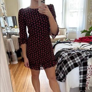 Reformation Black and Red Mini Dress